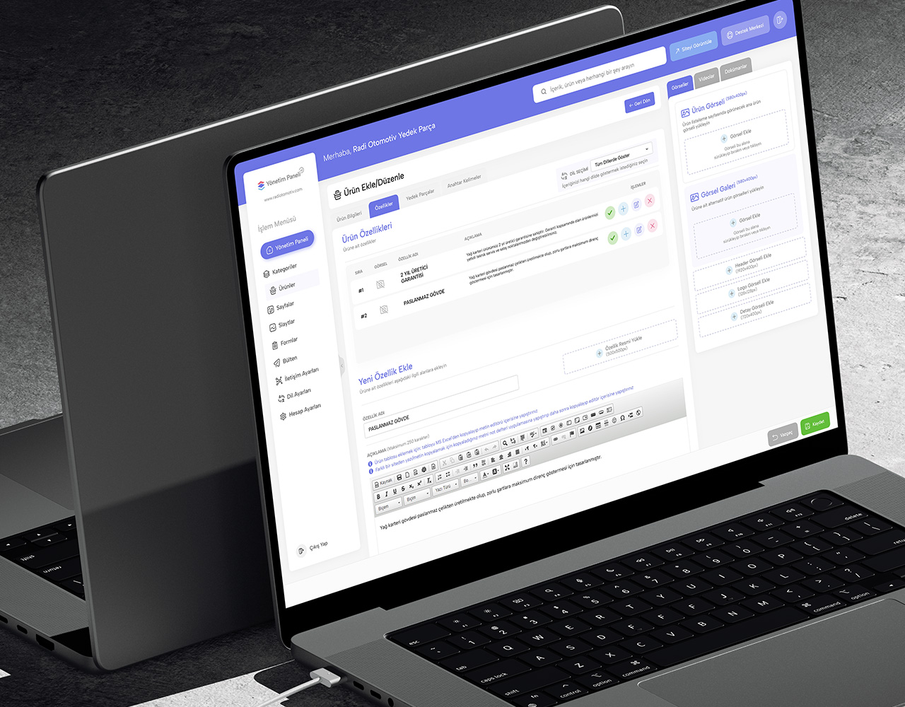 Website management interface design by Akif Bircan